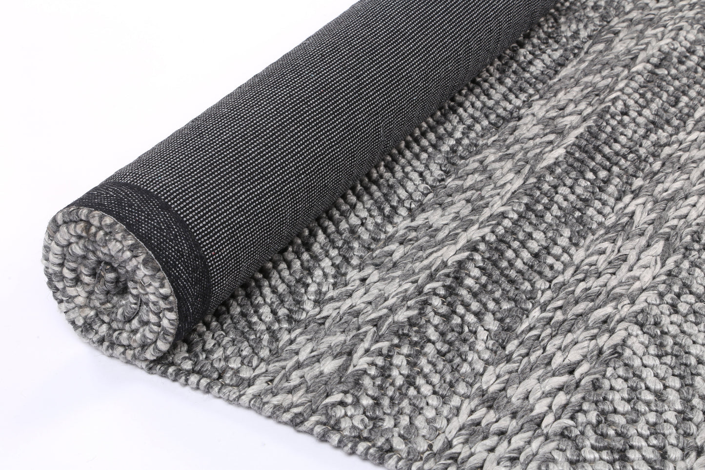 Harlow Ringlets Charcoal Wool Blend Rug