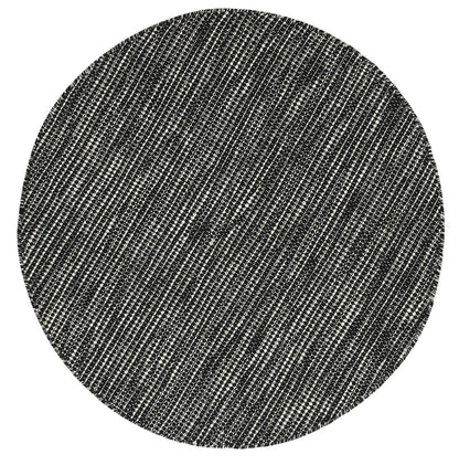 Nordic Black & White Reversible Wool Round Rug