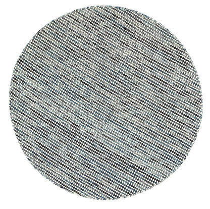 Nordic Teal Reversible Wool Round Rug