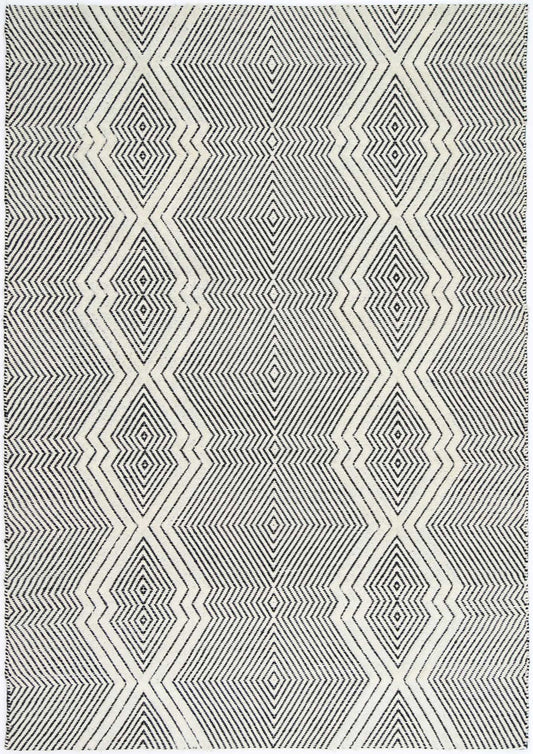 Kaiden Diamond Tribal Ivory Wool Rug