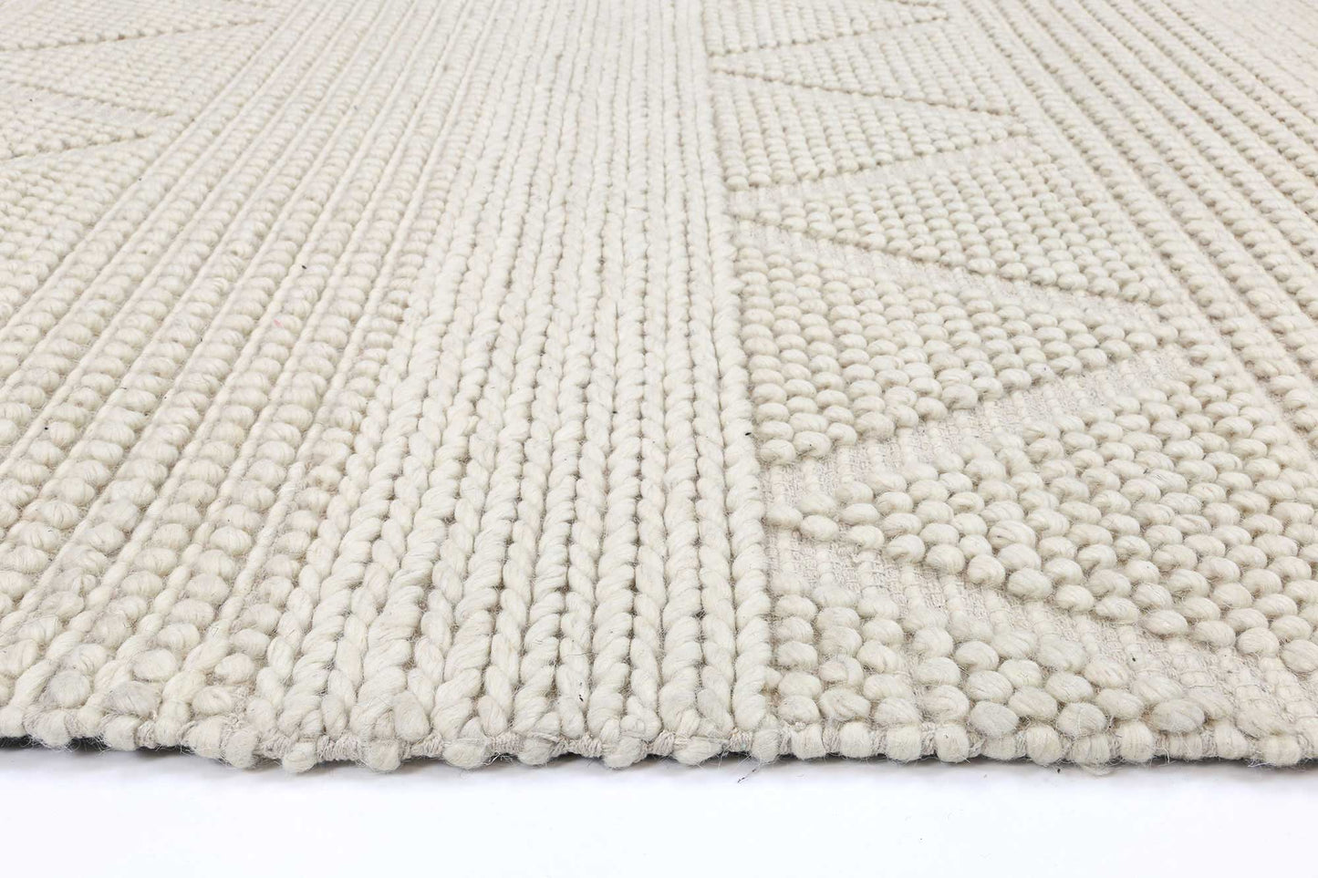 Kaiden Braided Ivory Wool Rug