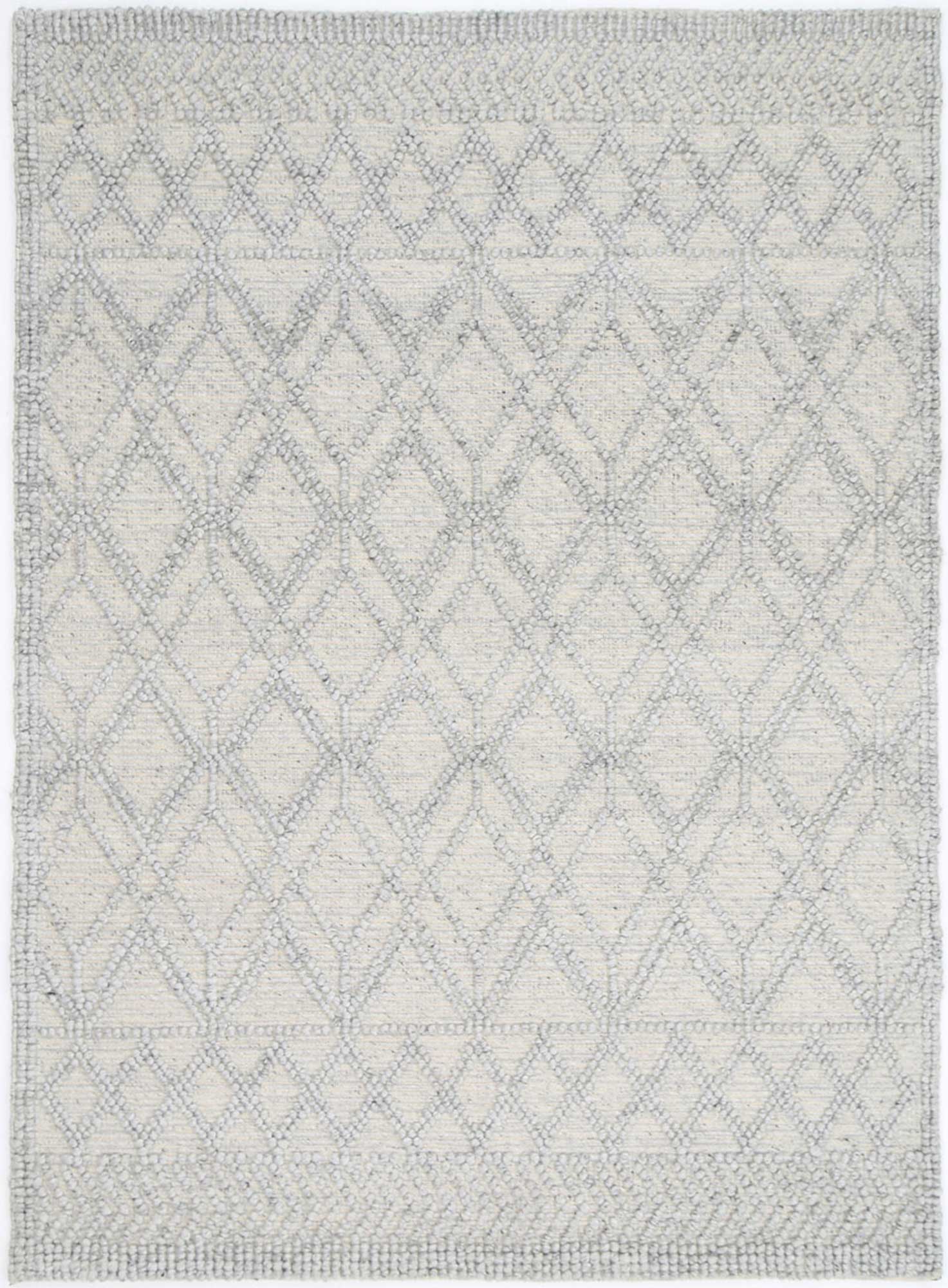 Kaiden Trellis Grey Wool Rug