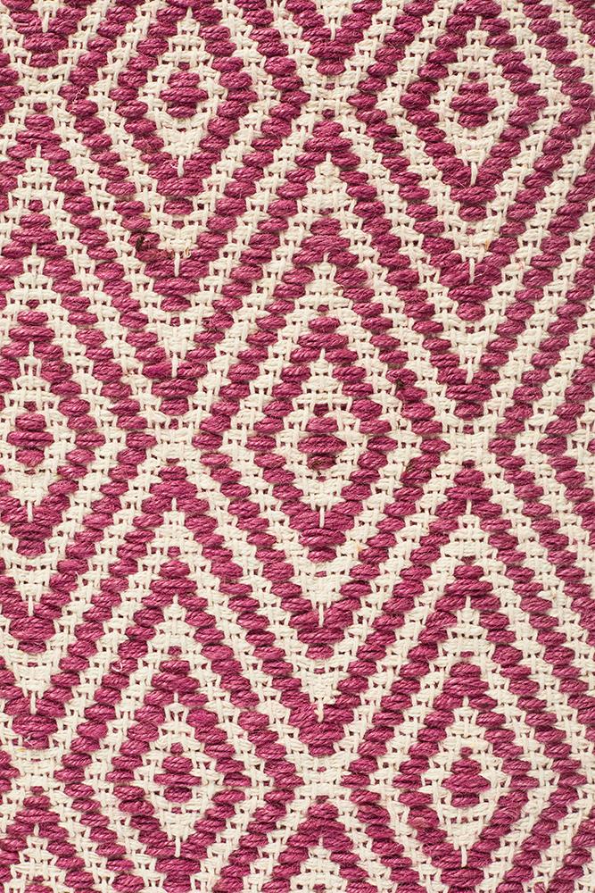 Abode Diamond Design Pink Rug