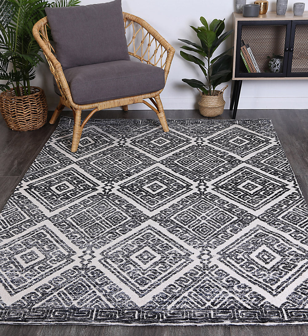 Sadaf Diamond Anthracite Rug