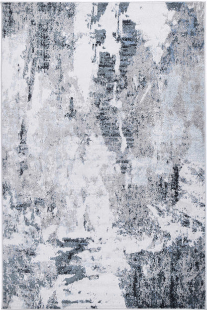 Bergen Abstract Light Grey and Blue Rug