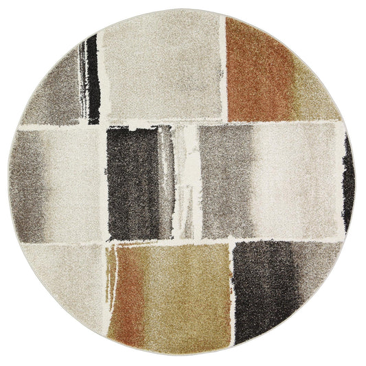 Chelsea Abstract Grey Plush Round Rug
