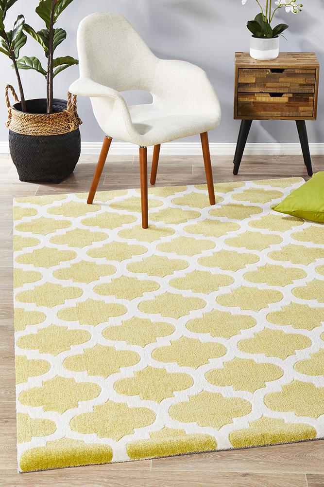 City Trellis Stylish Design Rug Green