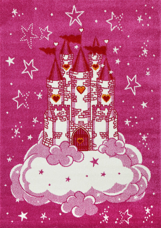 Happy Feet Princess Palace Pink Kids Rug
