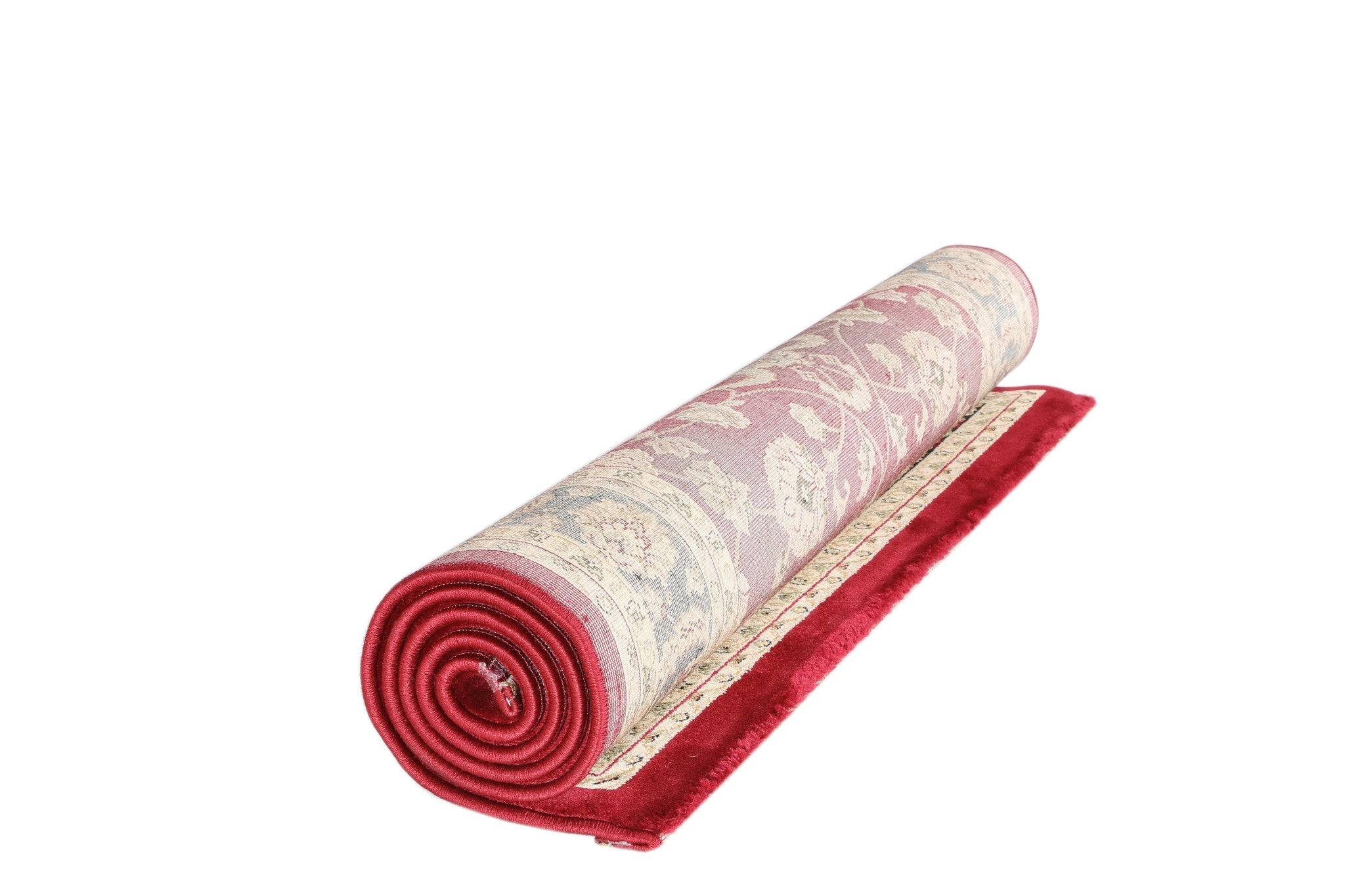 Ornate Red and Black Traditional Bordered Ikat Rug