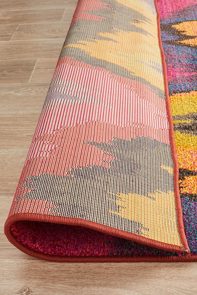 Kaleidoscope Designer Ikat Rug Pink