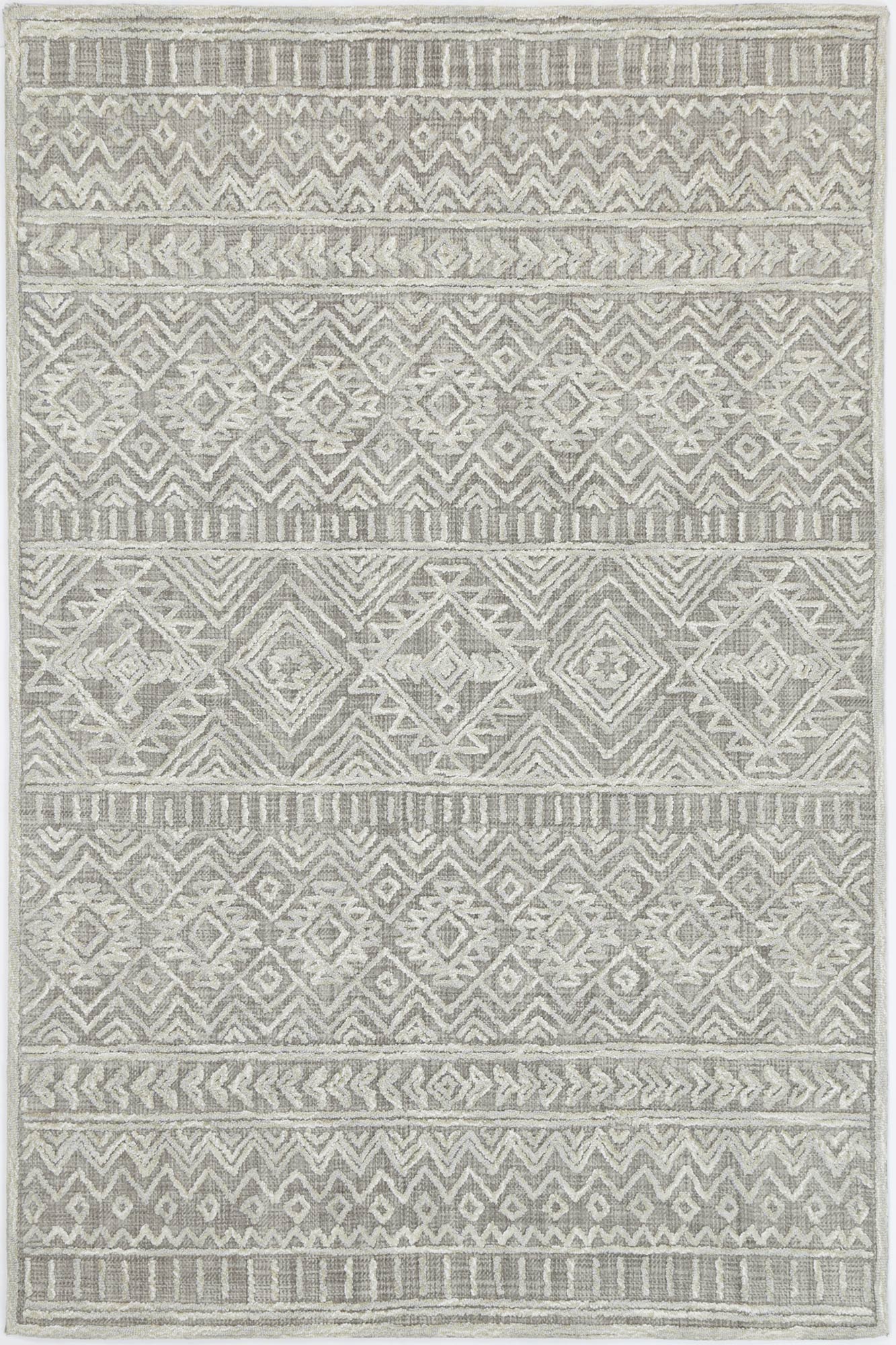 Mila Tribal Light Grey Rug