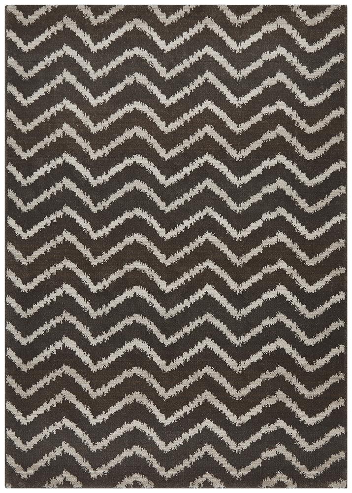 Moroccon Style  Chevron Design Brown Beige Rug