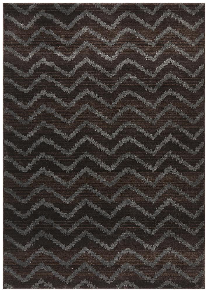 Moroccon Style  Chevron Design Brown Grey Rug