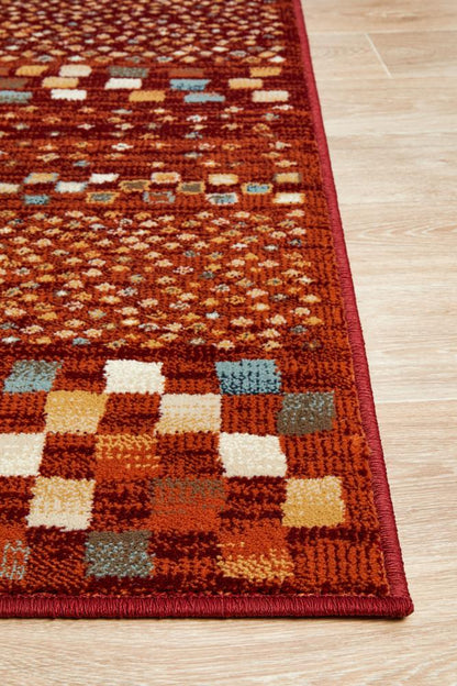 Oxford Mayfair Squares Rust Rug