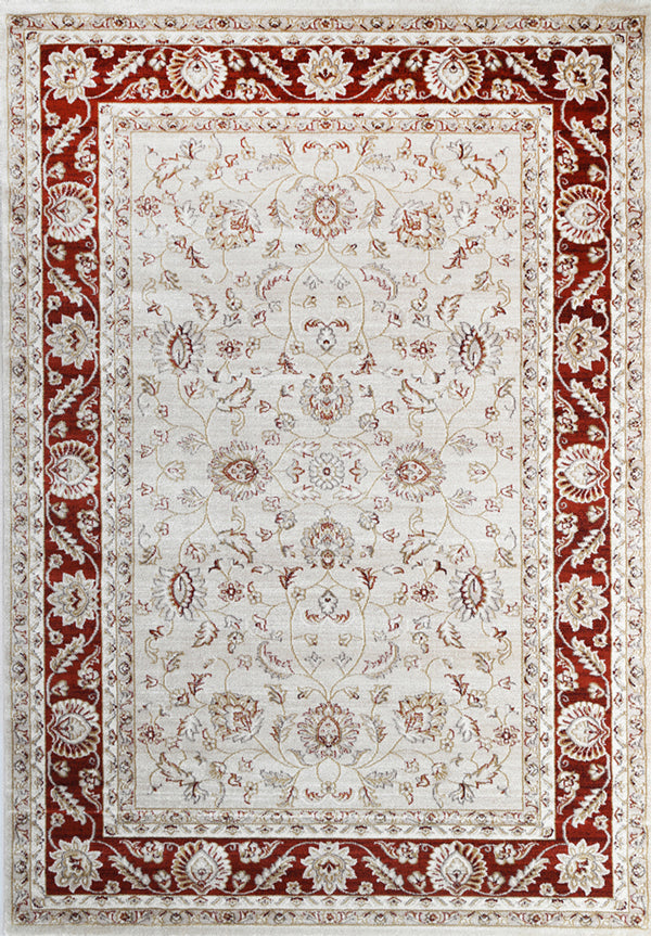 Oregon Cream Red Border Rug