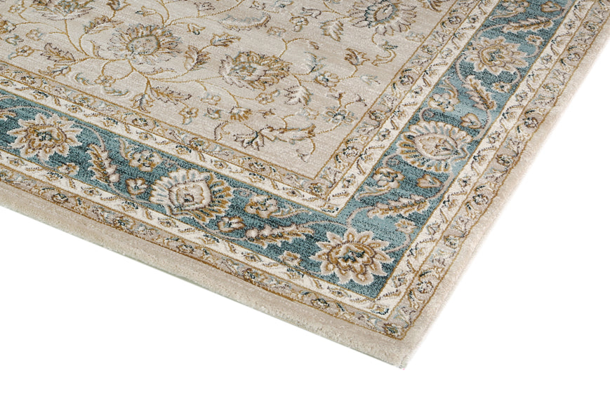 Oregon Beige Blue Border Rug
