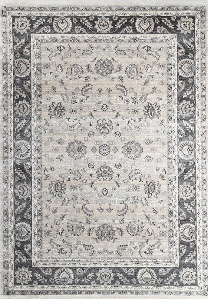 Oregon Beige Grey Border Rug