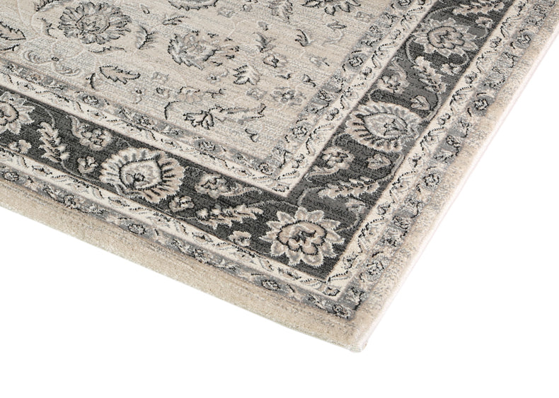 Oregon Beige Grey Border Rug