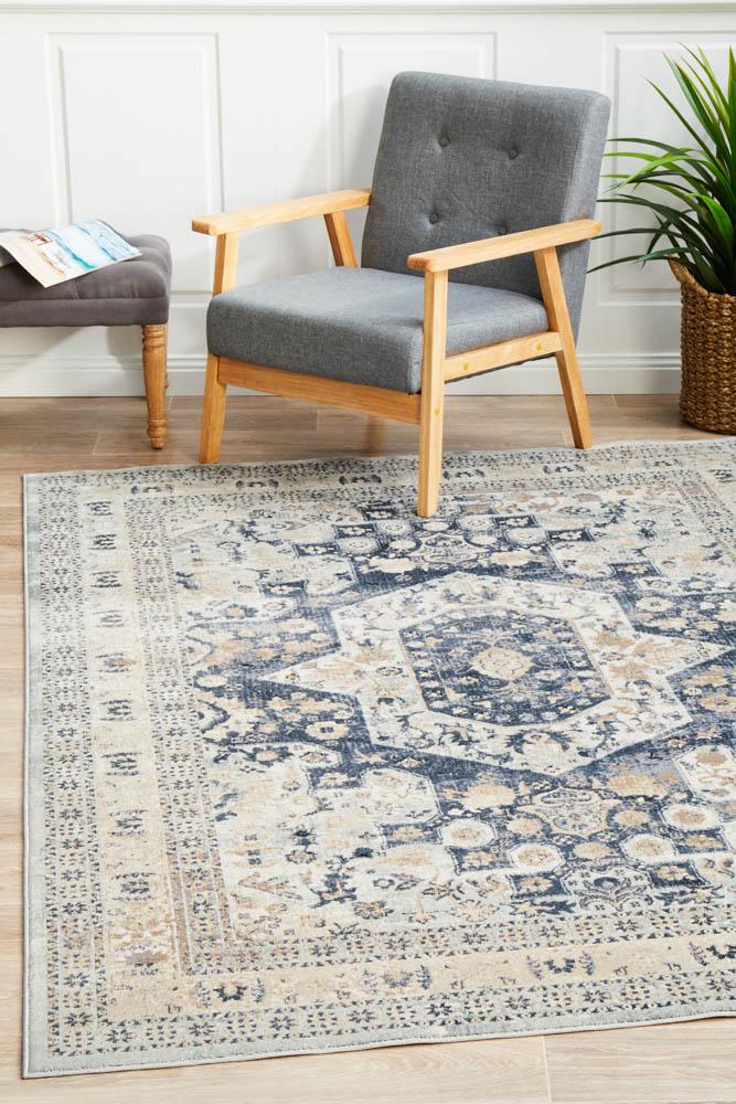 Providence Esquire Brushed Traditional Blue Rug