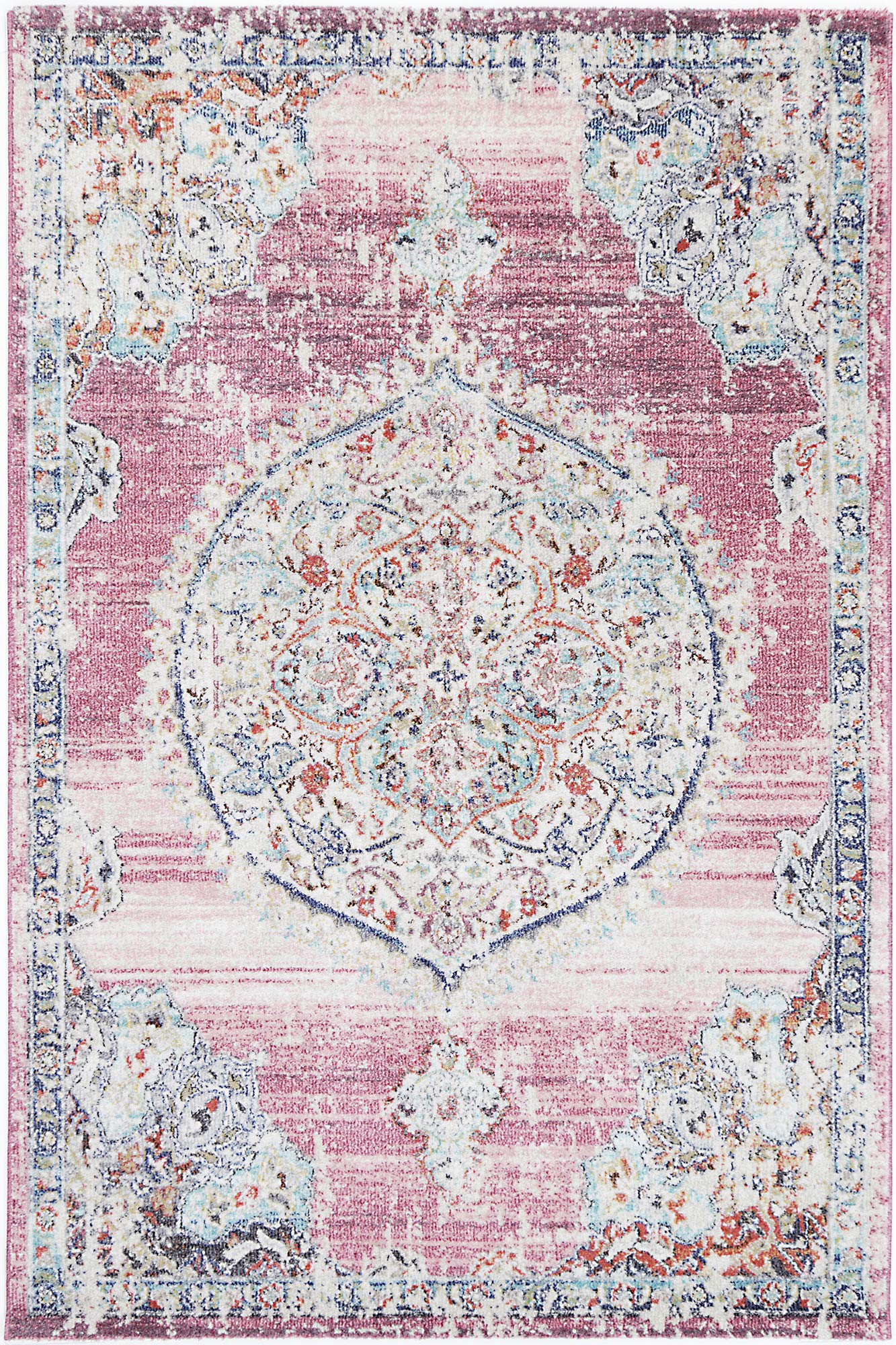 Hollow Medalion Transitional Blush Rug