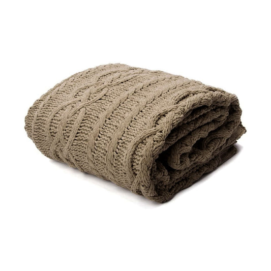 Asher Brown Knitted Throw Rug