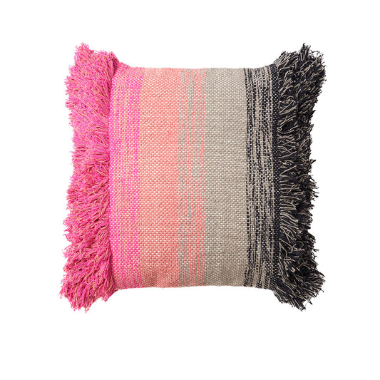 Accessorize Layne Black Dark Pink Filled Square Cushion