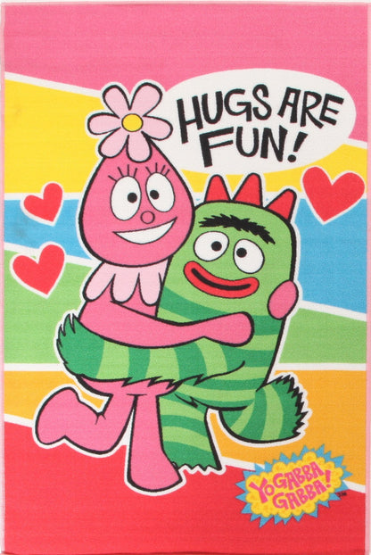 Yo Gabba Gabba Non Slip 5 Hugs Pink Rug