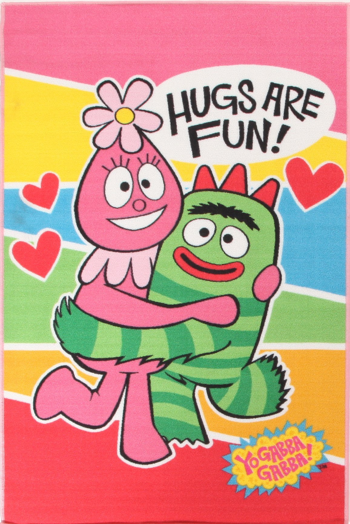 Yo Gabba Gabba Non Slip 5 Hugs Pink Rug