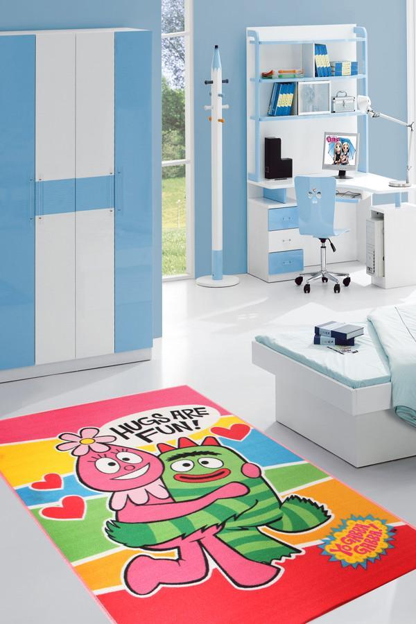 Yo Gabba Gabba Non Slip 5 Hugs Pink Rug