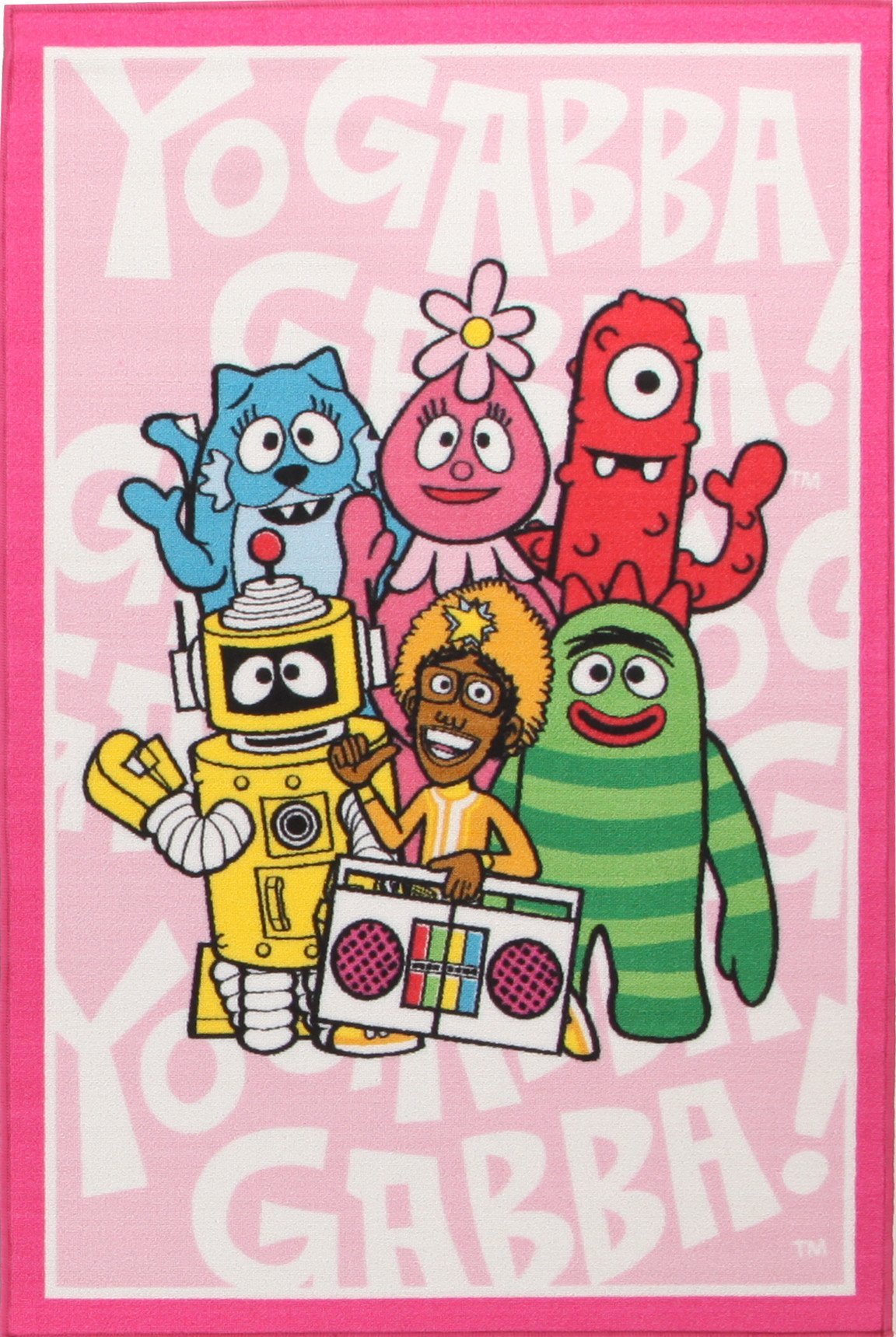 Yo Gabba Gabba Non Slip Pink Team Rug
