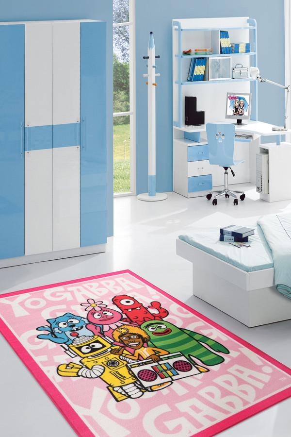 Yo Gabba Gabba Non Slip Pink Team Rug